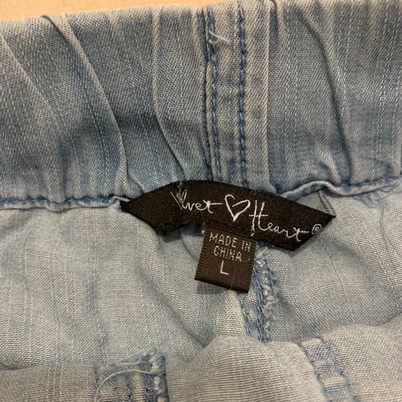 Velvet Heart | Blue drawl string baggy short size large - Picture 2 of 6